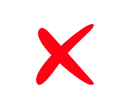 Red cross mark icon. X symbol. Red cross mark, NO sign vector design and illustration.
