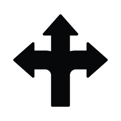 Road direction arrow icon on transparent background
