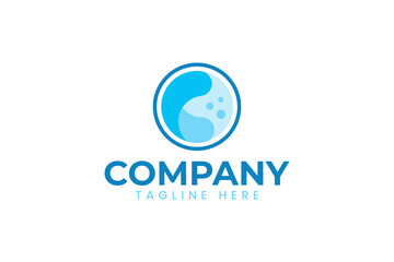 letter C with water wave laundry modern logo design for laundry and cleaning company business