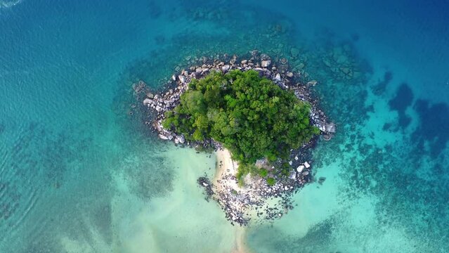 Aerial view of Island Near Tioman Island in Malaysia