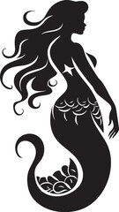 Whispers of the Sea Mermaid Vector Icon Darkwater Diva Black Mermaid Symbol