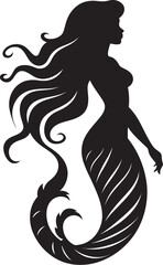 Sirens Song Black Vector Mermaid Symbol Deep Sea Elegance Mermaid Logo Icon