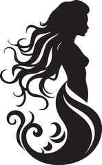 Enigmatic Elegance Vector Mermaid Logo Mystic Marine Muse Black Mermaid Symbol