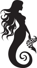 Mystic Marine Muse Black Mermaid Symbol Aquatic Harmony Mermaid Vector Icon