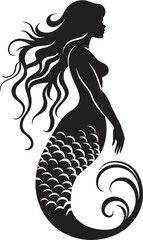 Lagoon Lore Vector Mermaid Icon Abyssal Anthem Black Mermaid Logo Design