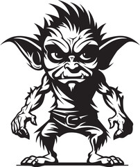 Tiny Goblin Tales Black Vector Whimsy Midget Mischief Cartoon Goblin Icon