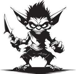 Laughing Leprechaun Black Vector Logo Midget Marvels Cartoon Goblin Emblem