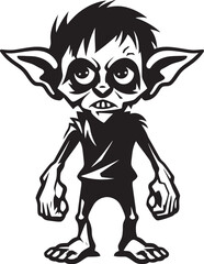 Pocket Goblin Pals Black Logo Icon Whimsical Wonders Cartoon Midget Goblin