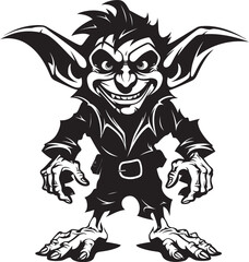 Laughing Leprechaun Black Vector Logo Midget Marvels Cartoon Goblin Emblem