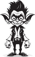 Pocket Goblin Pals Logo Icon Design Goblin Giggles Black Cartoon Emblem