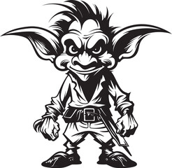 Lil Goblin Legends Black Vector Symbol Goblin Giggles Cartoon Midget Logo