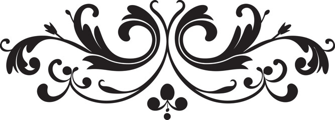 Fototapeta premium Intricate Noir Seal Design Noir Ribbonwork Border Emblem