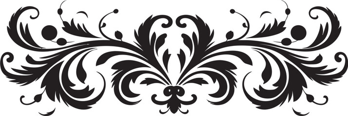 Shadowy Ribbonwork Badge Mark Monochrome Elegance Seal Design