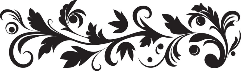 Obraz premium Darkened Lace Ornamental Insignia Onyx Filigree Boundary Emblem