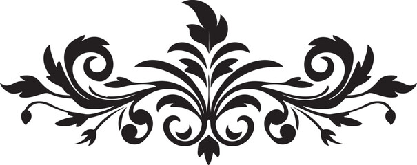 Elegant Scrollwork Decorative Vector Icon Enchanting Ebony Inlay Ornamental Border Design