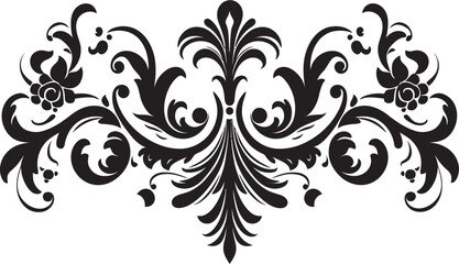 Renaissance Noir Trims Decorative Border Icon Regal Midnight Detailing Black Ornamental Symbol