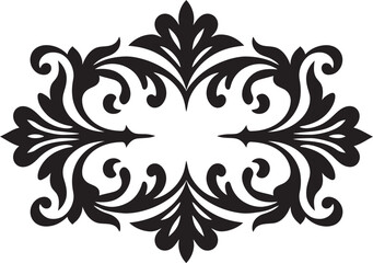 Obsidian Elegance Boundary Emblem Noir Ribbonwork Insignia Design