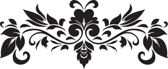 Intricate Midnight Framework Border Emblem Chic Ebony Detailing Decorative Vector Logo