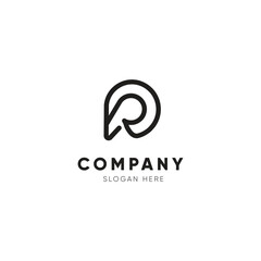 PR letter Logo vector abstract and monogram logo design template