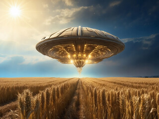 ufo over cornfield