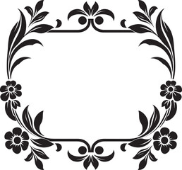 Elegant Ebony Elegance Ornamental Emblem Intricate Noir Borders Black Vector Logo