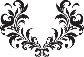 Gothic Glamour Ornamental Border Logo Artistic Noir Trims Black Vector Emblem