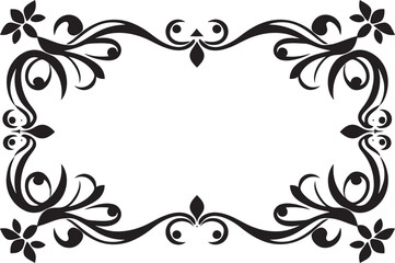 Timeless Noir Framework Black Border Emblem Renaissance Elegance Ornamental Vector Logo