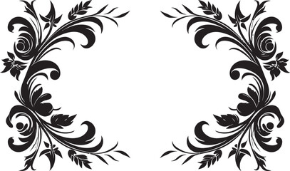 Monochrome Scrollwork Crest Ebony Lacework Seal Design