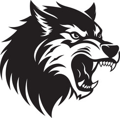 Darkened Shapeshifter Icon Design Haunting Wolf Spirit Insignia