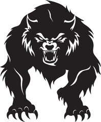 Obsidian Clawed Alpha Crest Lunar Lycanthrope Silhouette Emblem