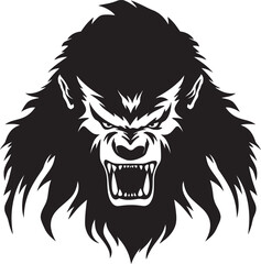 Lunar Lycanthrope Silhouette Emblem Shadowed Werewolf Hunter Mark