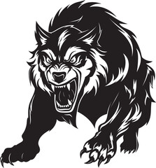 Wild Nightshade Lupine Insignia Midnight Predator Emblematic Badge