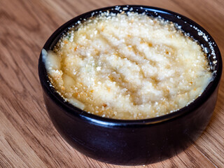 Scallops in delicious white wine souce. Seafood diet. Dish with food on the table