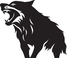 Feral Night Beast Iconic Insignia Nocturnal Howler Emblem Design