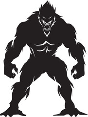 Fototapeta premium Moonlit Stalker Icon Design Ghostly Werewolf Symbol