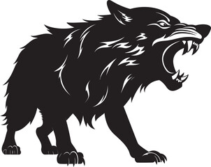 Ghostly Werewolf Symbol Grim Shadow Beast Logo