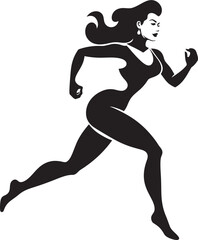 Sprinting Femme Emblem Blackened Runner Icon