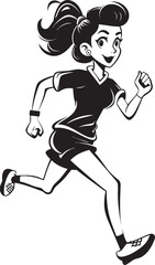 Dynamic Elegance Womans Black Vector Logo for Running Elegant Strides Vector Icon of a Black Woman Running
