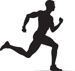Fototapeta na wymiar Agile Velocity Black Vector Logo for Male Runner Stylish Dash Male Black Vector Icon Design