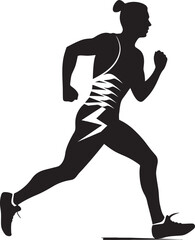Dynamic Impact Male Black Vector Logo Design Elegant Stride Running Athletes Black Icon