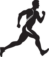 Fototapeta na wymiar Accelerated Velocity Black Vector Logo for Male Runner Dynamic Charge Male Black Vector Icon Design