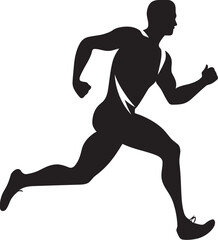 Swift Flow Running Athletes Black Logo Quick Stride Black Vector Icon of Male Runner