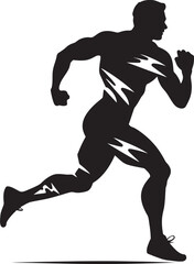 Quick Stride Black Vector Icon of Male Runner Impactful Rush Male Black Vector Logo Design