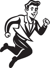 Fototapeta na wymiar Elegant Sprint Running Athletes Black Icon Athletic Rush Black Vector Logo for Male Runner