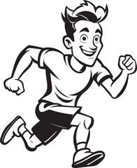 Obraz premium FluidSpeedster Running Mans Black Logo GracefulSprinter Black Vector Icon of Male Runner