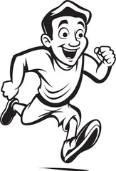 GracefulSprinter Black Vector Icon of Male Runner DynamicImpact Male Black Vector Logo Design
