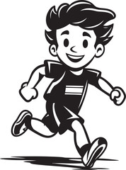QuickStrider Black Vector Icon of Male Runner ImpactfulSprint Male Black Vector Logo Design