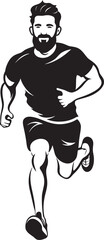 ElegantPacer Running Male Persons Black Icon AthleticDash Black Vector Logo for Male Runner