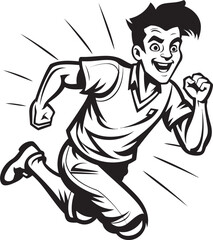 Fototapeta premium AccelerateMan Black Vector Logo for Male Sprinter DynamicDrive Male Black Vector Icon Design