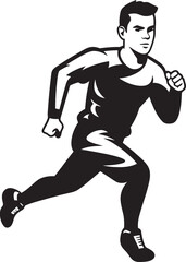 SpeedyMotion Male Persons Black Logo PowerStrider Black Vector Icon for Male Runner